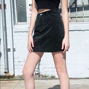 brandy melville dark green corduroy skirt